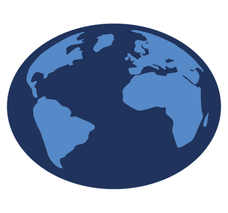 Renk mavi yuvarlak dünya haritası halı - TenStickers