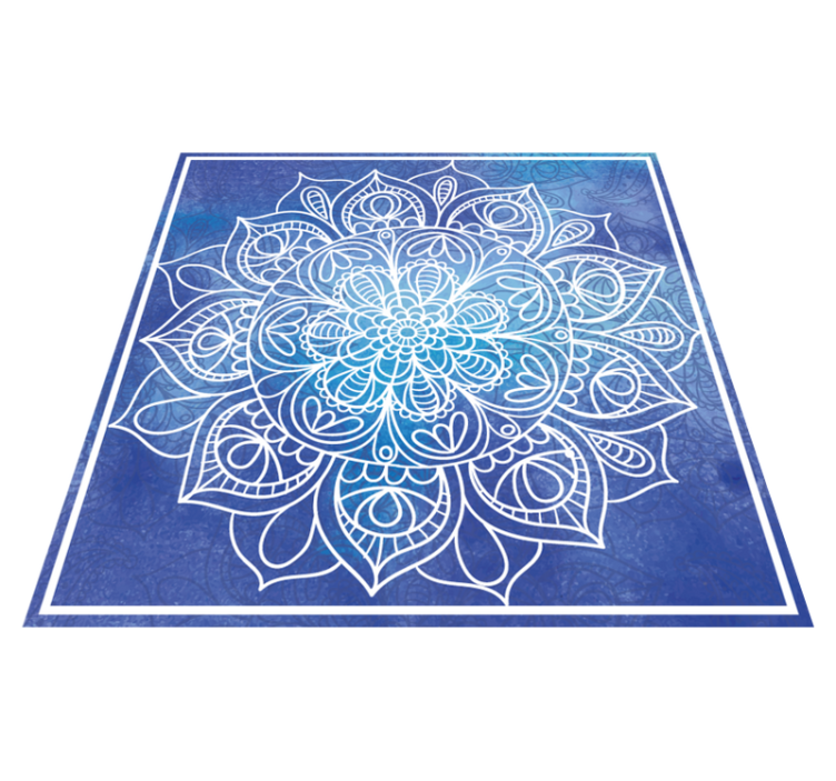 Ayrıntılı çiçek motifi mandala pvc halı - TenStickers