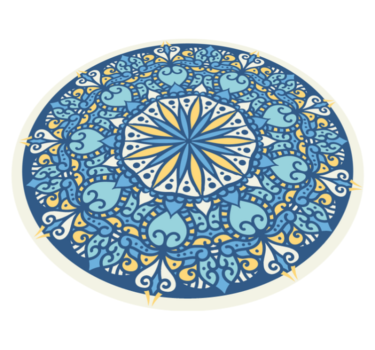 Mandala pvc halı - karmaşık mavi motif - TenStickers