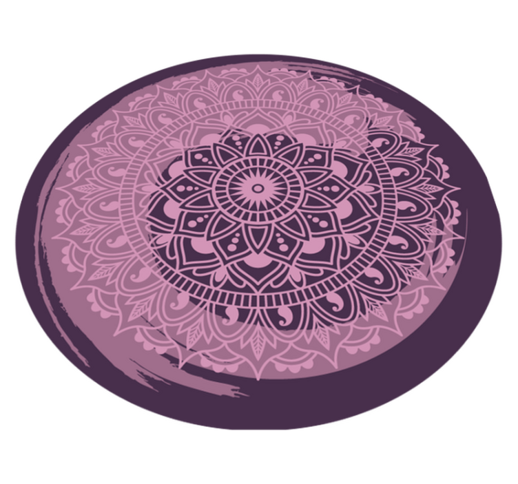 Ayrıntılı pembe motif mandala pvc halı - TenStickers