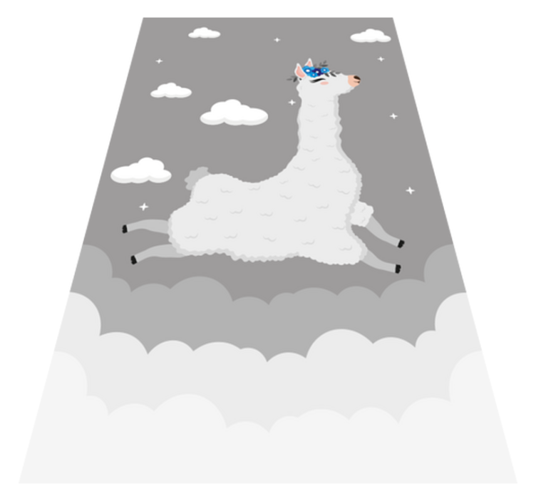 Canlı lama fantezisi çocukta pvc halı - TenStickers