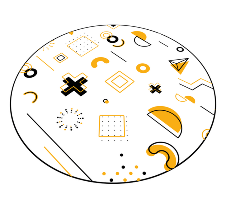 Geometrik pvc halı modern matematik şekilleri - TenStickers