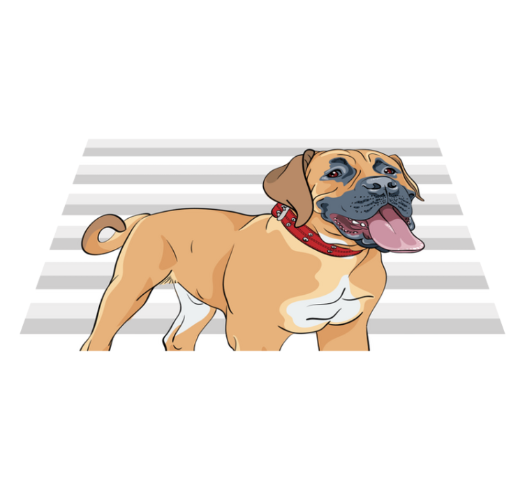 Nefes nefese kalan mastiff illüstrasyonu Hayvan pvc halı - TenStickers