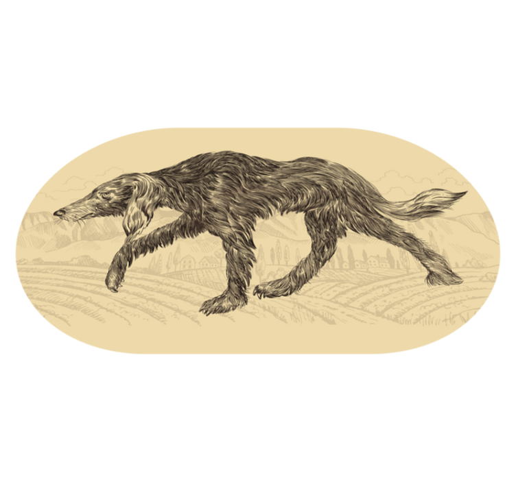 Zarif köpek silüeti Hayvan pvc halı - TenStickers