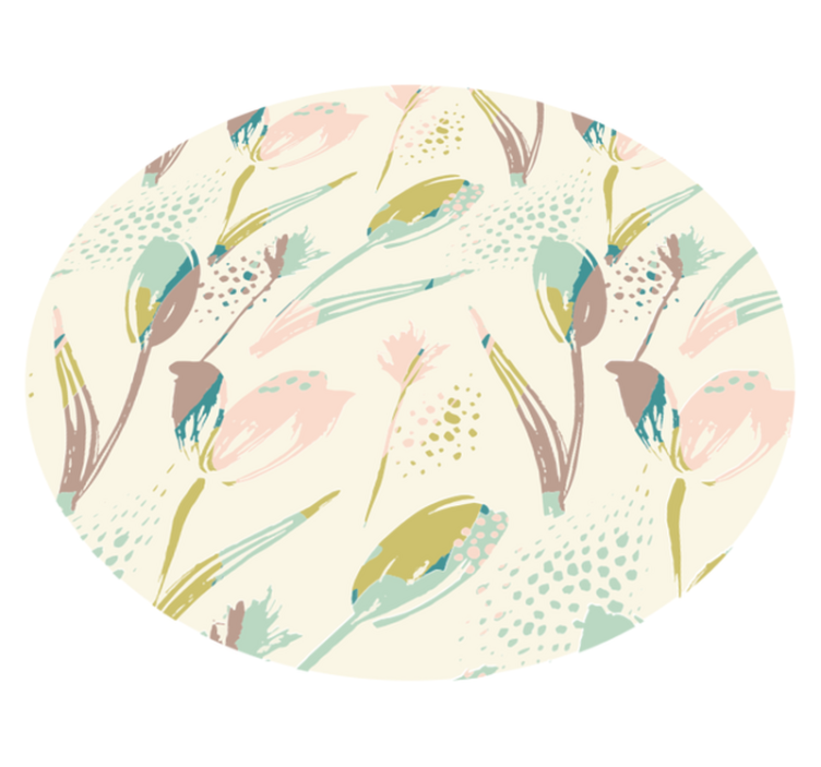 Lale desenli çiçek vinil halı - TenStickers