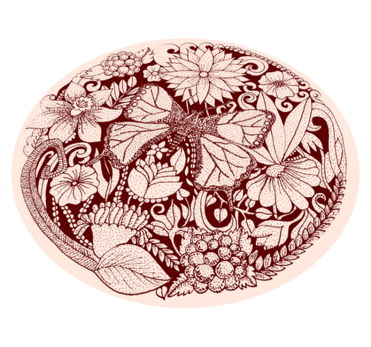 Narin kanat tasarımı çiçekler ve bitkiler pvc halı - TenStickers