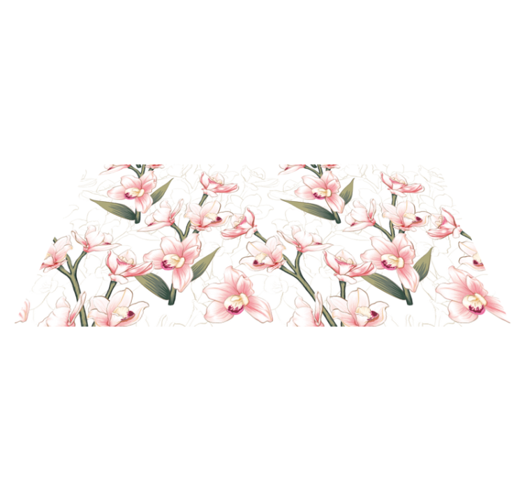 Narin çiçek deseni çiçekler ve bitkiler pvc halı - TenStickers