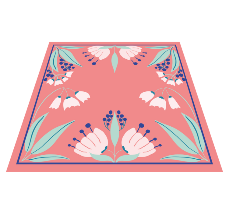 Polonya çiçeklerinin narin deseni çiçekli kilim - TenStickers