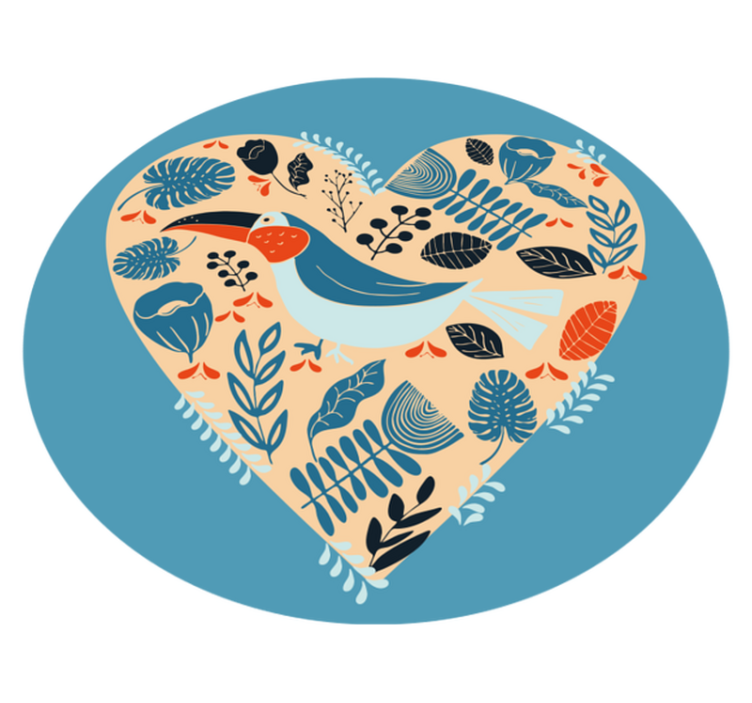 Semboller çiçekler ve kalpler çiçek kilim - TenStickers