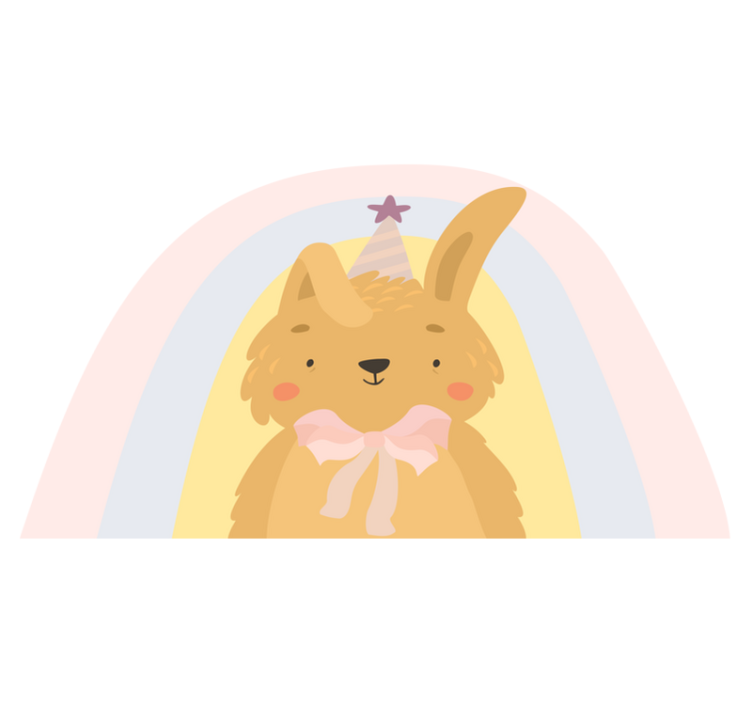 Doğum günü tavşan portre hayvan kilim - TenStickers