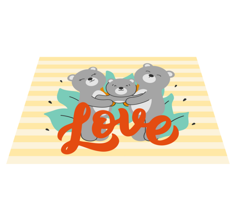 Ayı aile sevgisi çocukta pvc halı - TenStickers