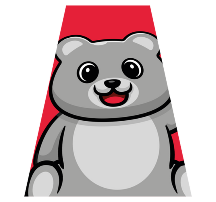 Neşeli ayı yüzü çocukta pvc halı - TenStickers