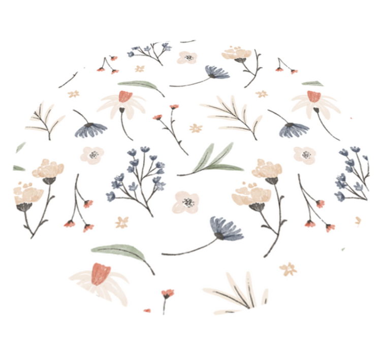 Minimalist zarif tasarım çiçekler ve bitkiler pvc halı - TenStickers