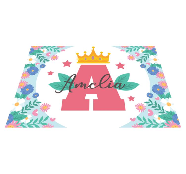 Taçlı yıldızlı ilk prenses çocuklar vinil halı - TenStickers