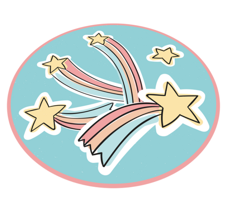 Bir kayan gökkuşağı yıldızı yıldız vinil halı - TenStickers