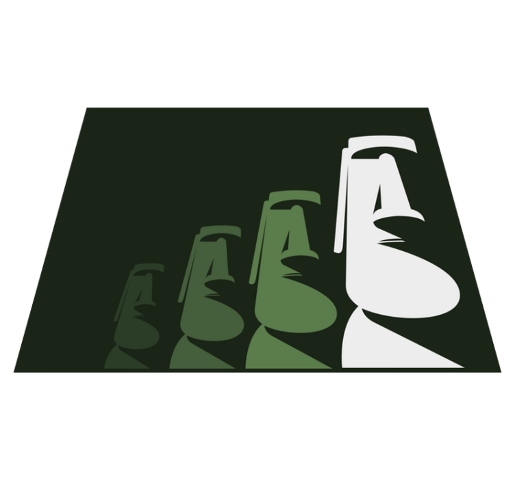 Moai heykelleri ana hatları oturma odası pvc halı - TenStickers