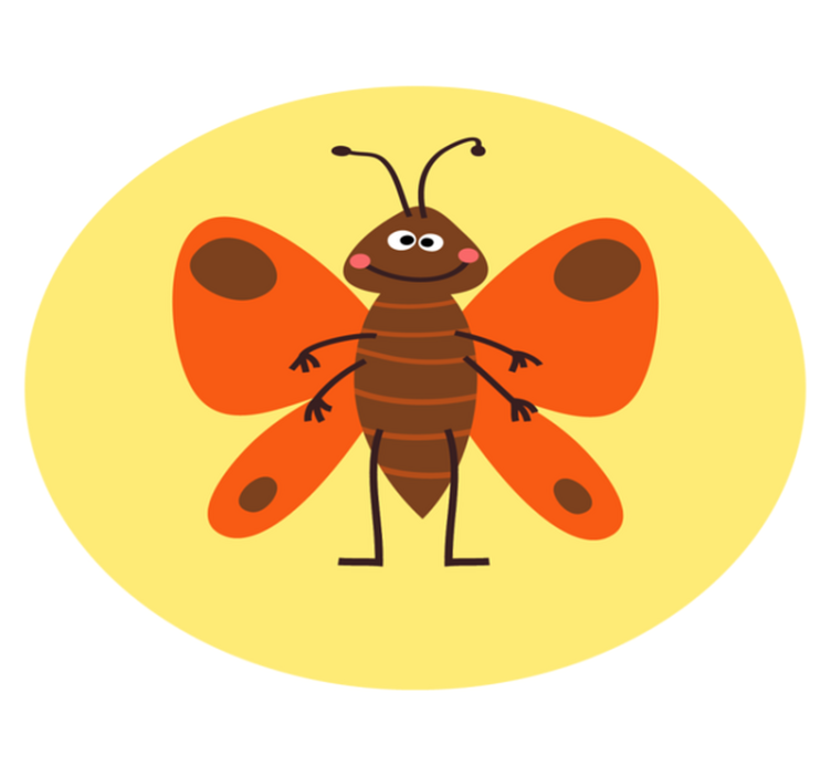 Neşeli kelebek karakteri çocukta pvc halı - TenStickers