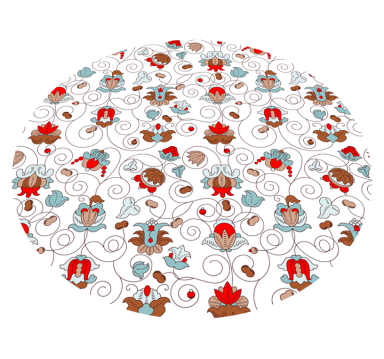 Dairesel botanik spiral vurgu çiçekler ve bitkiler pvc halı - TenStickers