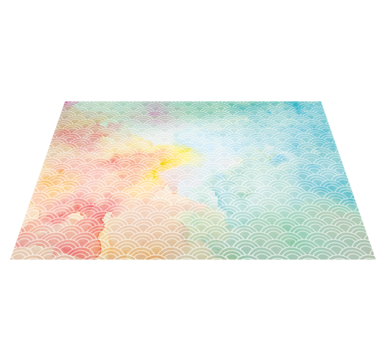Pastel dalga motifi geometrik pvc halı - TenStickers
