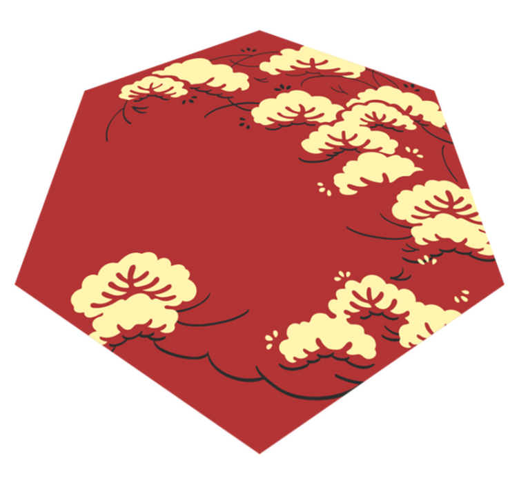 Japon çiçek simgeleri oturma odası halısı - TenStickers