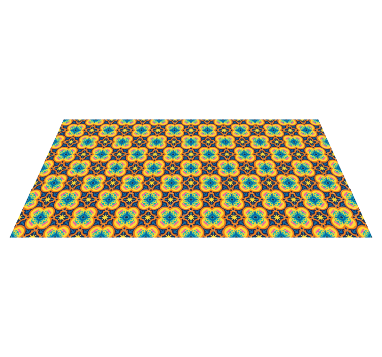 Canlı çiçek çizimi oturma odası pvc halı - TenStickers