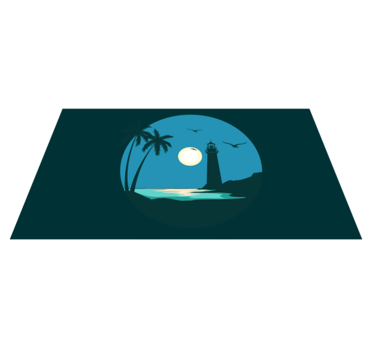 Kıyı deniz feneri sahnesi doğa pvc halı - TenStickers