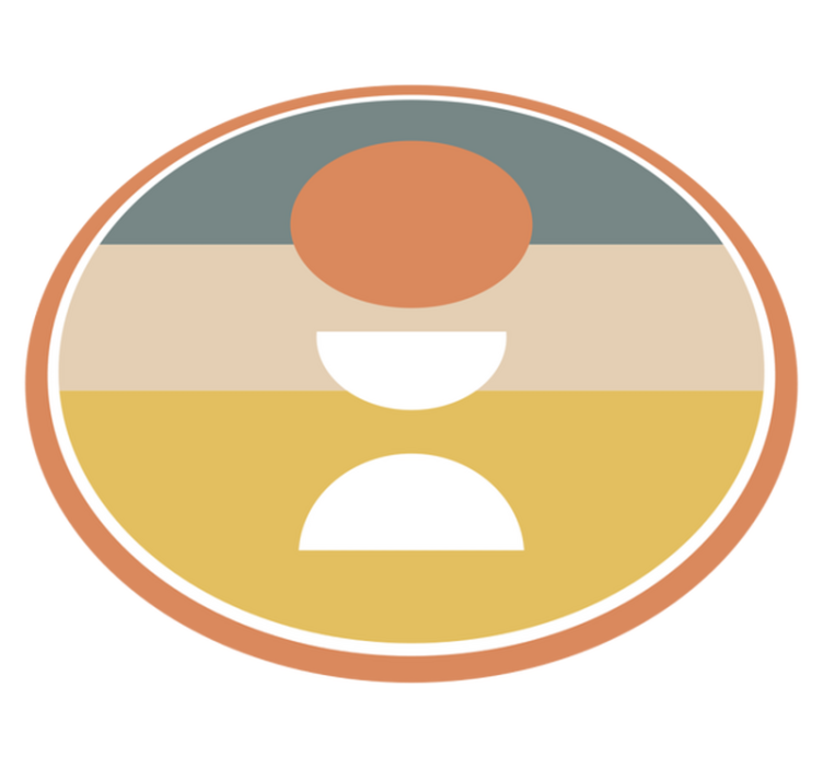 3 çizgili daire bayraklı soyut yer kilimleri - TenStickers