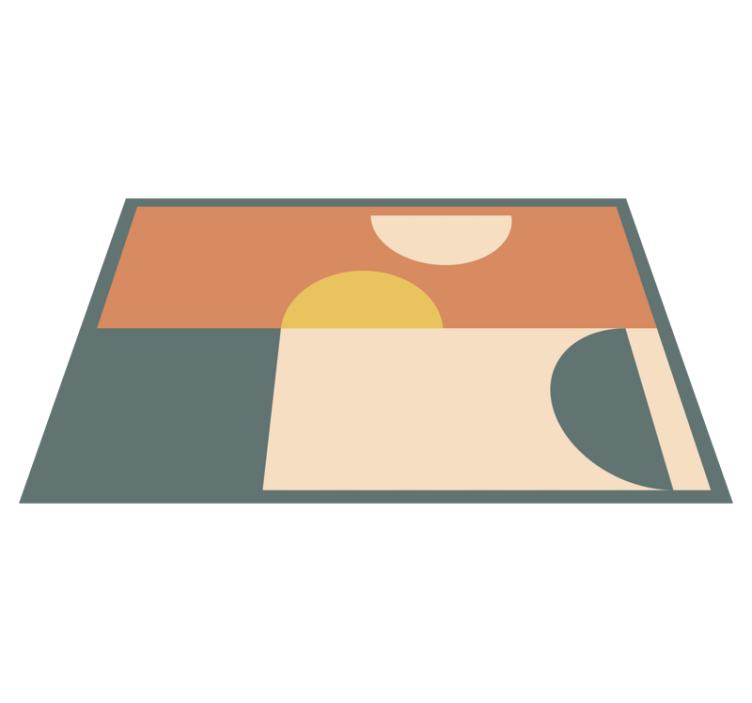 Yarım daireler ve dikdörtgenler geometrik halı - TenStickers