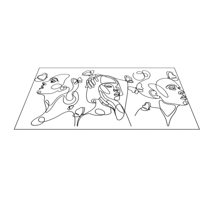 üç kadın silueti özel halı - TenStickers