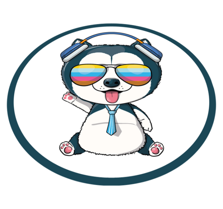 Havalı köpek karakteri çocukta pvc halı - TenStickers