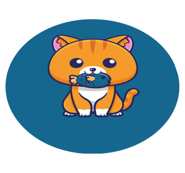 çizgi film kedi çemberi Hayvan pvc halı - TenStickers