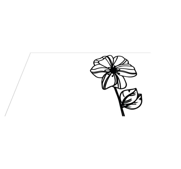 Papatya çiçeği modern hat sanatı zemin kilim - TenStickers