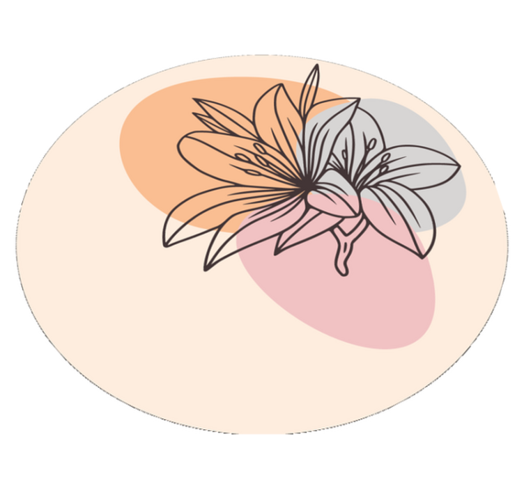 Zambak çiçeksi vurgu yuvarlak pvc halı - TenStickers