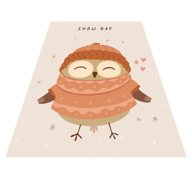 Kar baykuşu tılsımı bebek pvc halı - TenStickers