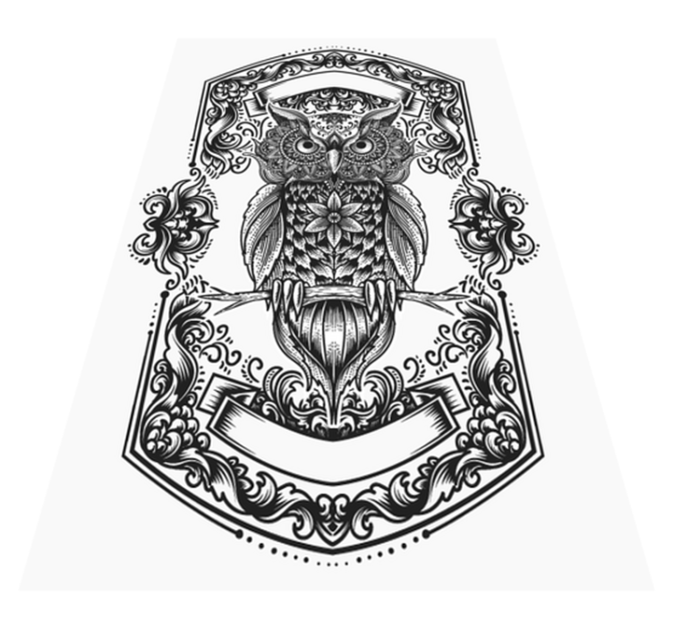 Siluet siyah baykuş yatak odası halısı - TenStickers