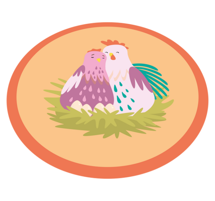 Pembe çift civciv hayvan halısı - TenStickers