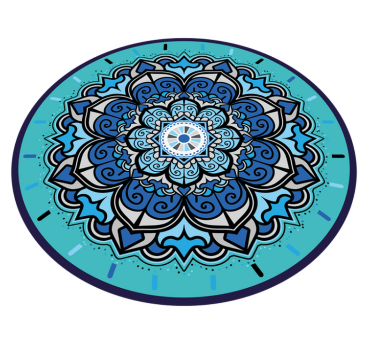 Mavi tonları çiçek mandala vinil halı - TenStickers