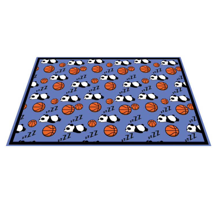 Basketbol yatak odası halısı ile uyuyan panda - TenStickers