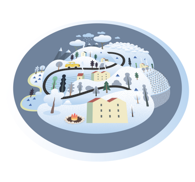 Tuhaf manzara yolculuğu yollar pvc halı - TenStickers