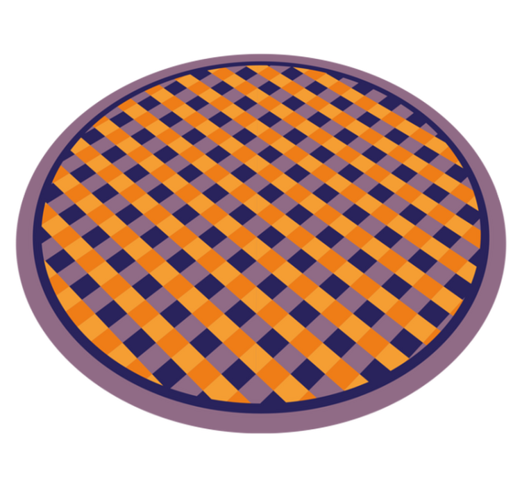 Kalın dama deseni çizgili pvc halı - TenStickers