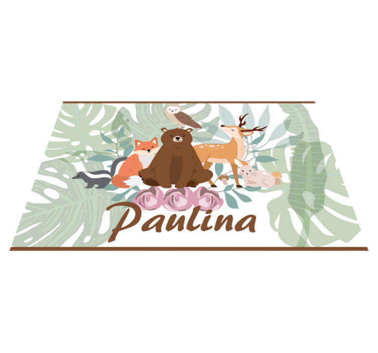 Hayvan ormanı isimlerle pvc halı - TenStickers
