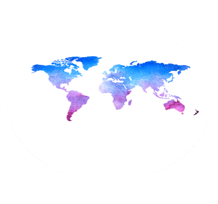 Dairesel suluboya dokusu. dünya haritası pvc halı - TenStickers