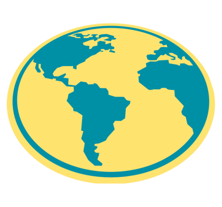 Coğrafi dünya haritası yuvarlak pvc halı - TenStickers