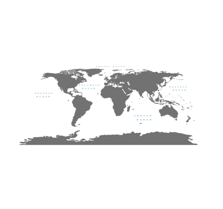 Stilize dünya haritası oturma odası pvc halı - TenStickers