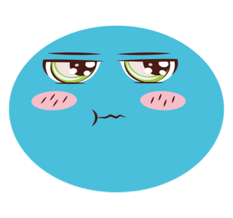 Yeşil gözlü yatak odası halısı ile mavi çizgi film yüz - TenStickers