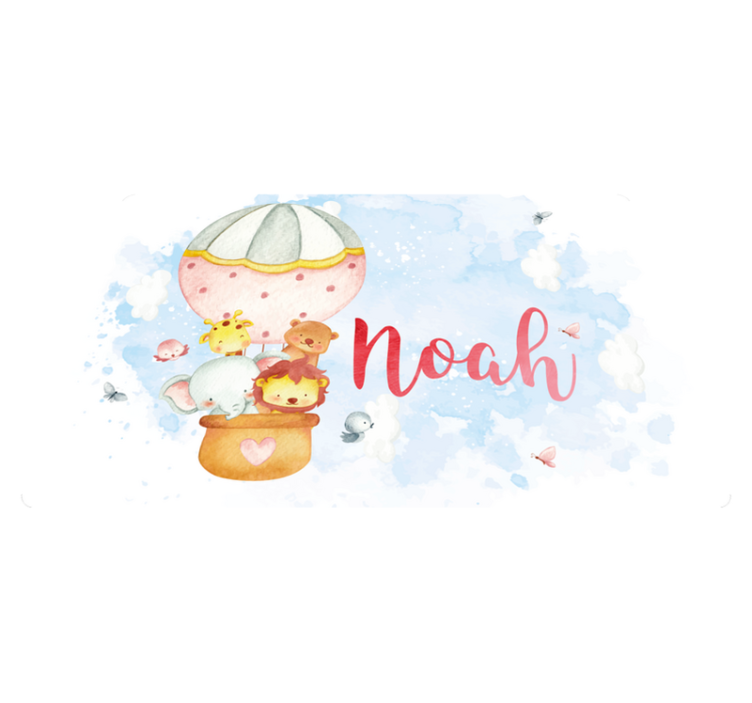 Isimli balon macerası bebek pvc halı - TenStickers