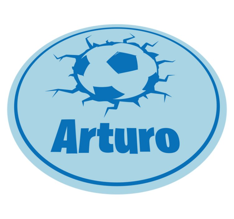 Isimli gagalı futbol topu pvc halı - TenStickers