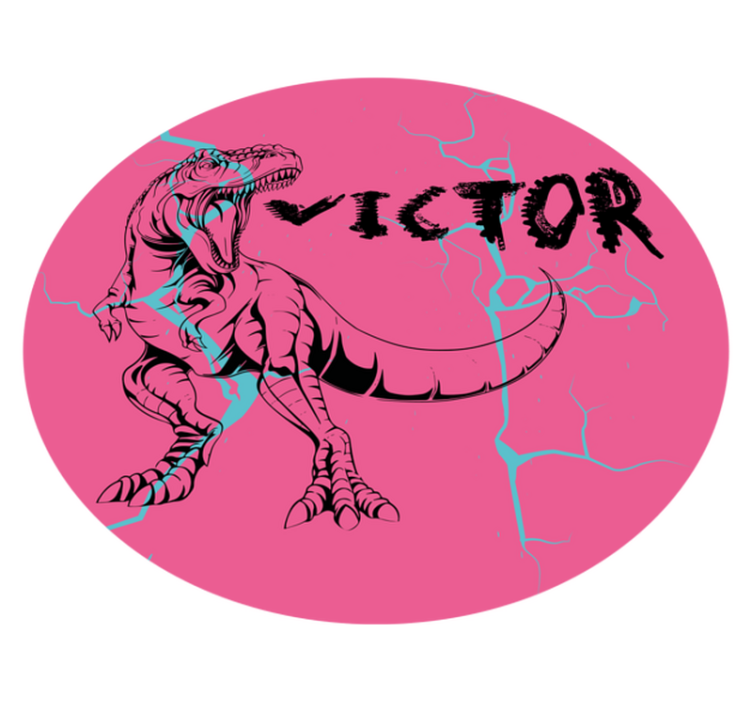 Isimli pembe t-rex pvc halı - TenStickers