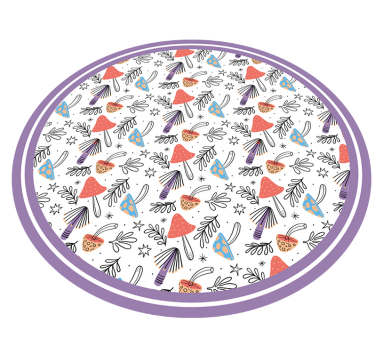 Renkli el boyaması mantar yer karoları - TenStickers