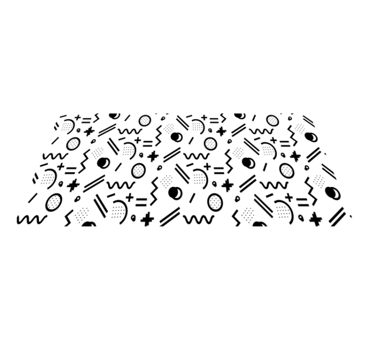 İskandinav siyah beyaz figürler minimal halı - TenStickers